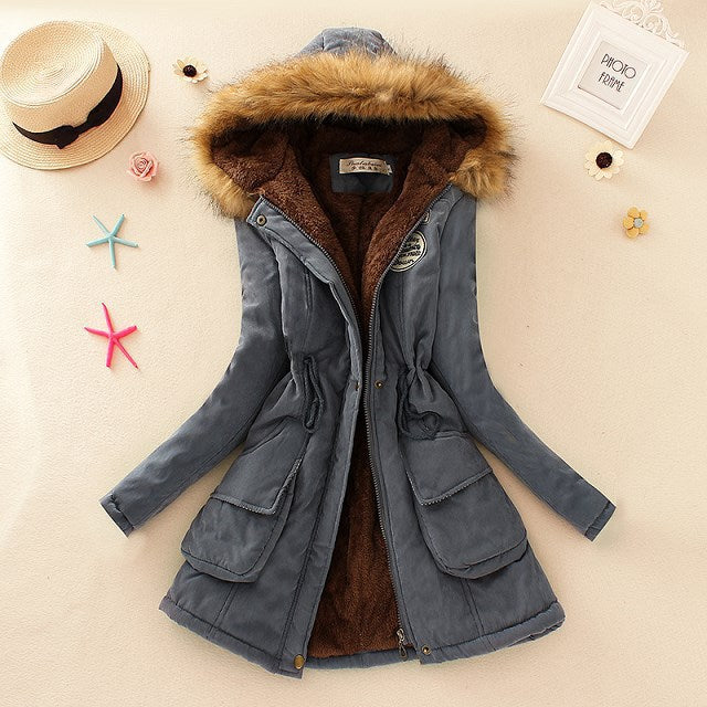 Parka Feminina Forrada com Pelo
