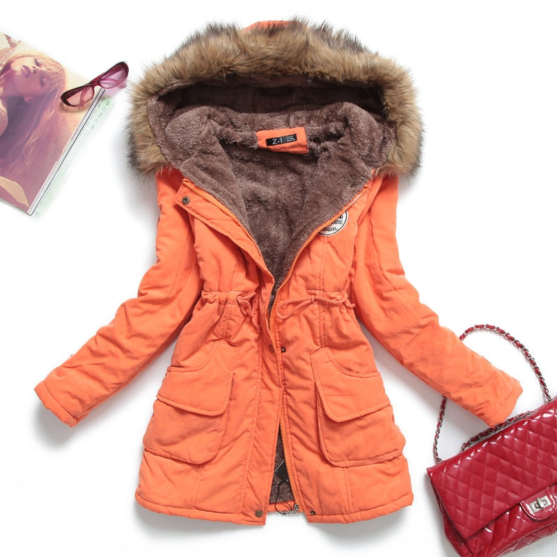 Parka Feminina Forrada com Pelo