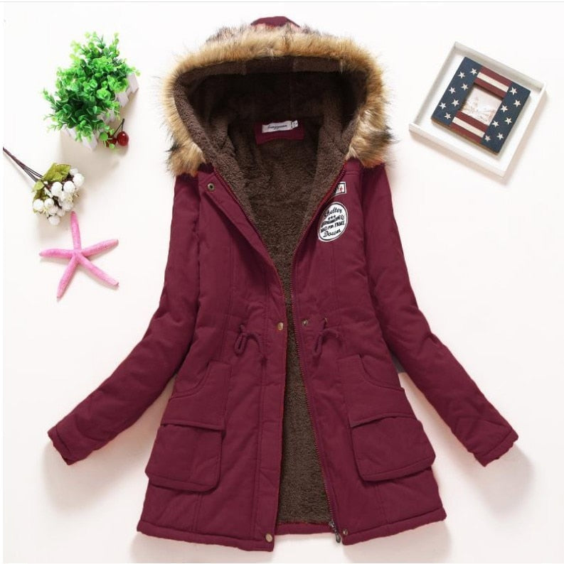 Parka Feminina Forrada com Pelo