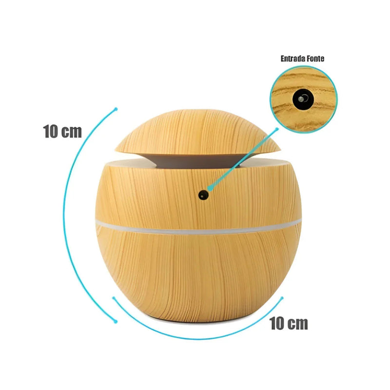 Umidificador e Difusor - EcoAroma WoodGlow