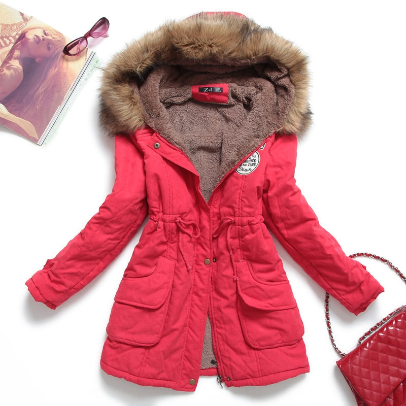 Parka Feminina Forrada com Pelo