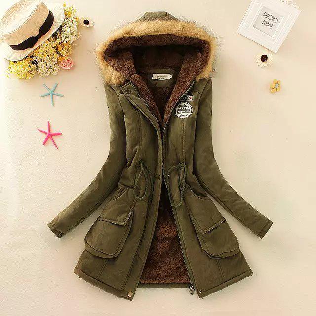 Parka Feminina Forrada com Pelo