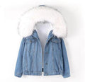 Jaqueta Jeans Feminina com Pelo