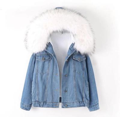 Jaqueta Jeans Feminina com Pelo